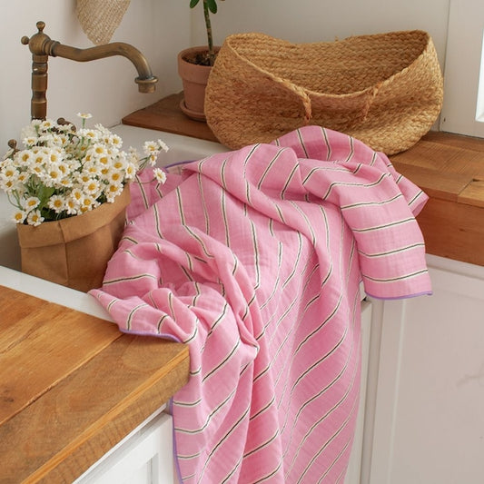 Neon Stripe 3-Layer Gauze Blanket