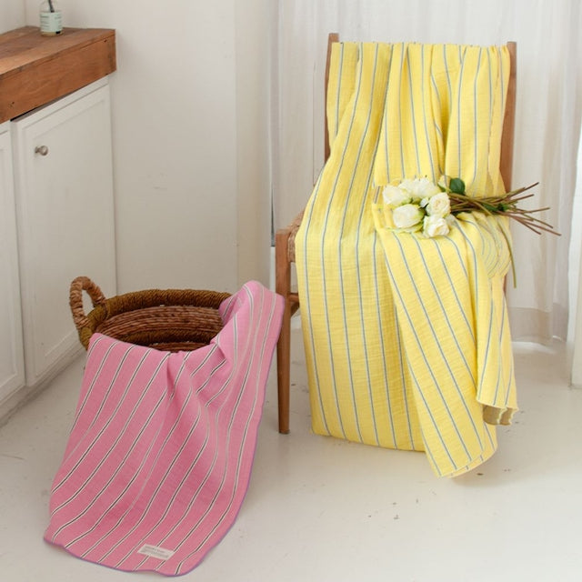 Neon Stripe 3-Layer Gauze Blanket
