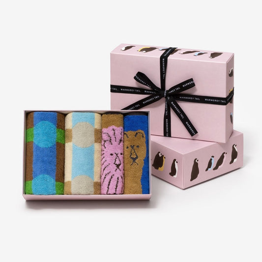 Warmgrey Tail Face & Hand Towel Gift Set (4-Piece)