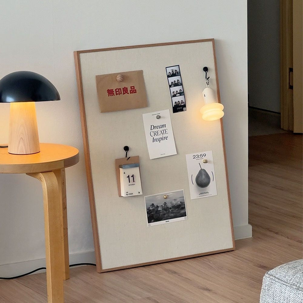 Wood-Framed Linen Magnetic Board