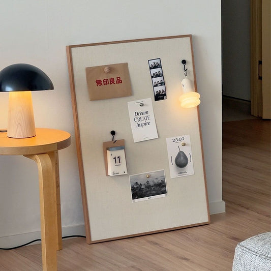 Wood-Framed Linen Magnetic Board