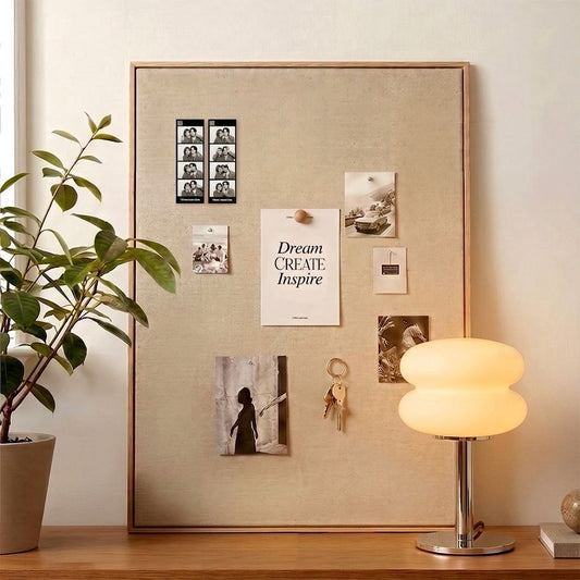 Wood-Framed Linen Magnetic Board
