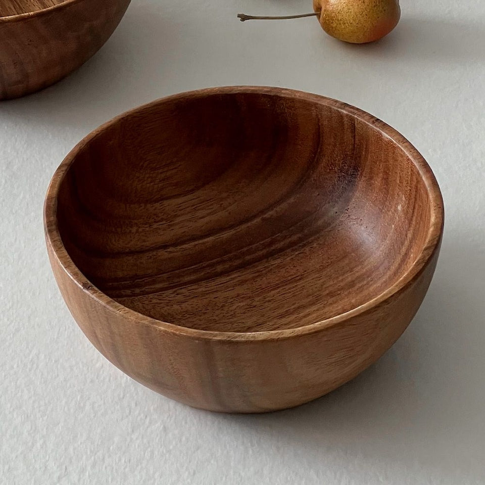 Acacia Wood Slim Salad Bowl
