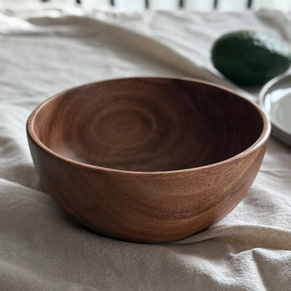 Acacia Wood Slim Salad Bowl