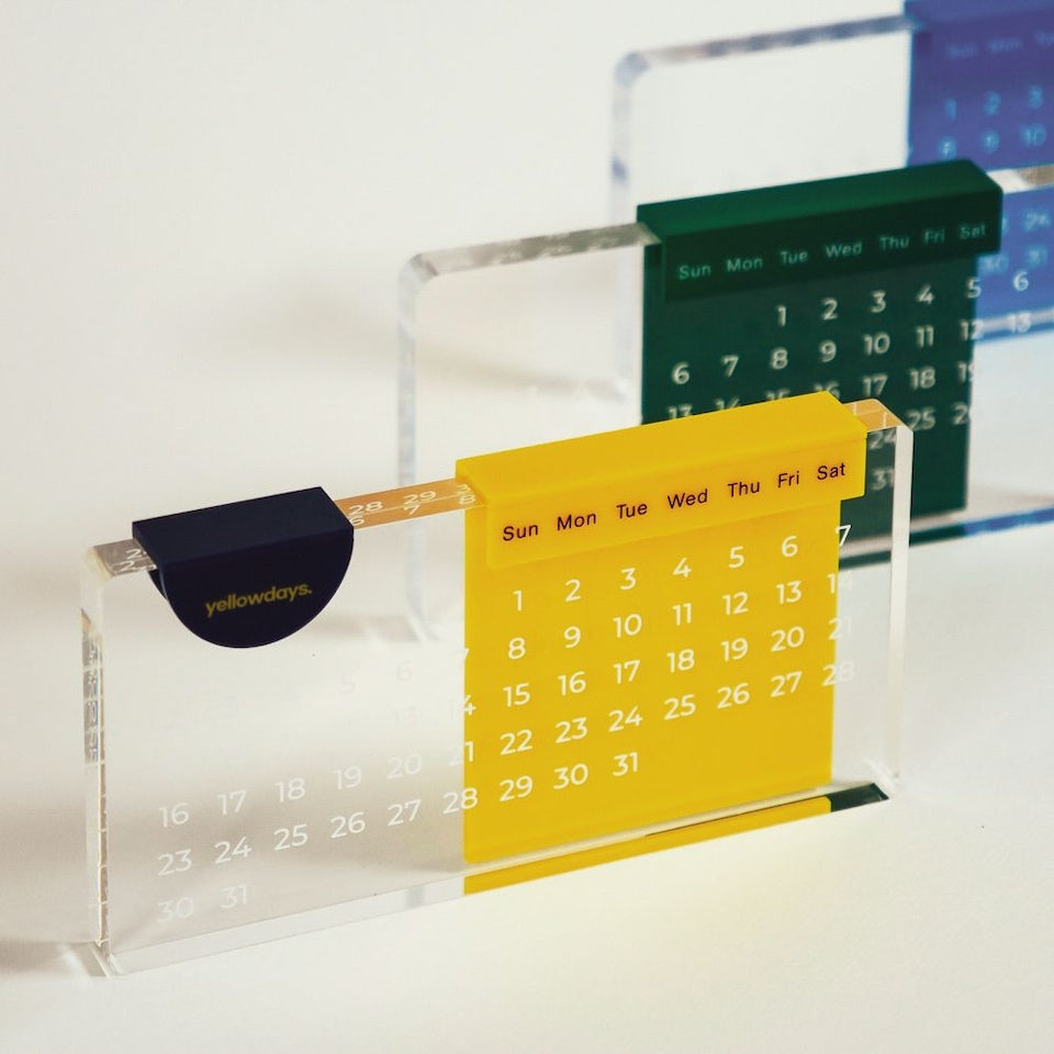 Retro Yellow Acrylic Desk Calendar
