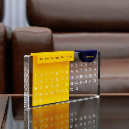 Retro Yellow Acrylic Desk Calendar