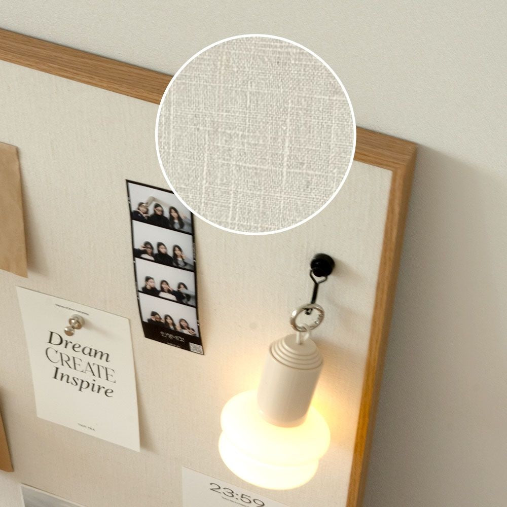 Wood-Framed Linen Magnetic Board