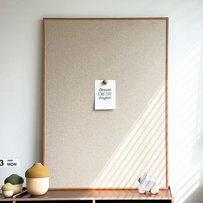 Wood-Framed Linen Magnetic Board