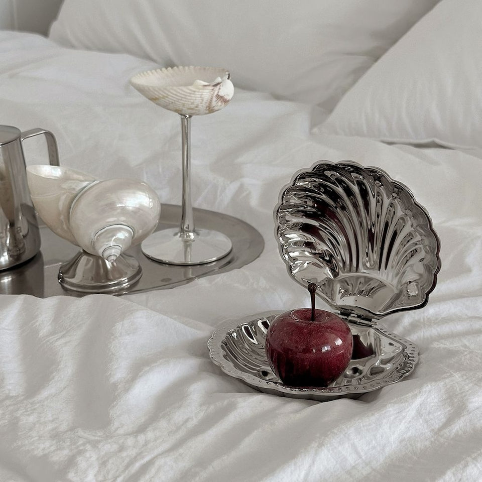 Vintage Stainless Steel Shell Tray